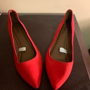 Close- toed - red flats! Never worn